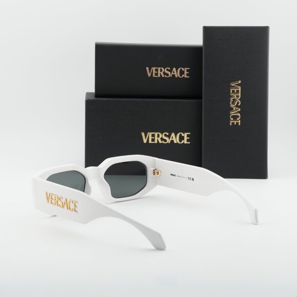 Versace VE4489U 314/87 Rectangle Sunglasses – White/Dark  display picture 2